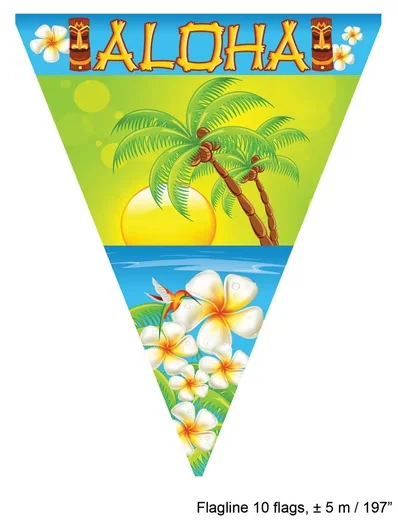 Aloha Hawaii Girlande – Party-Dekoration, Flaggen-Girlande