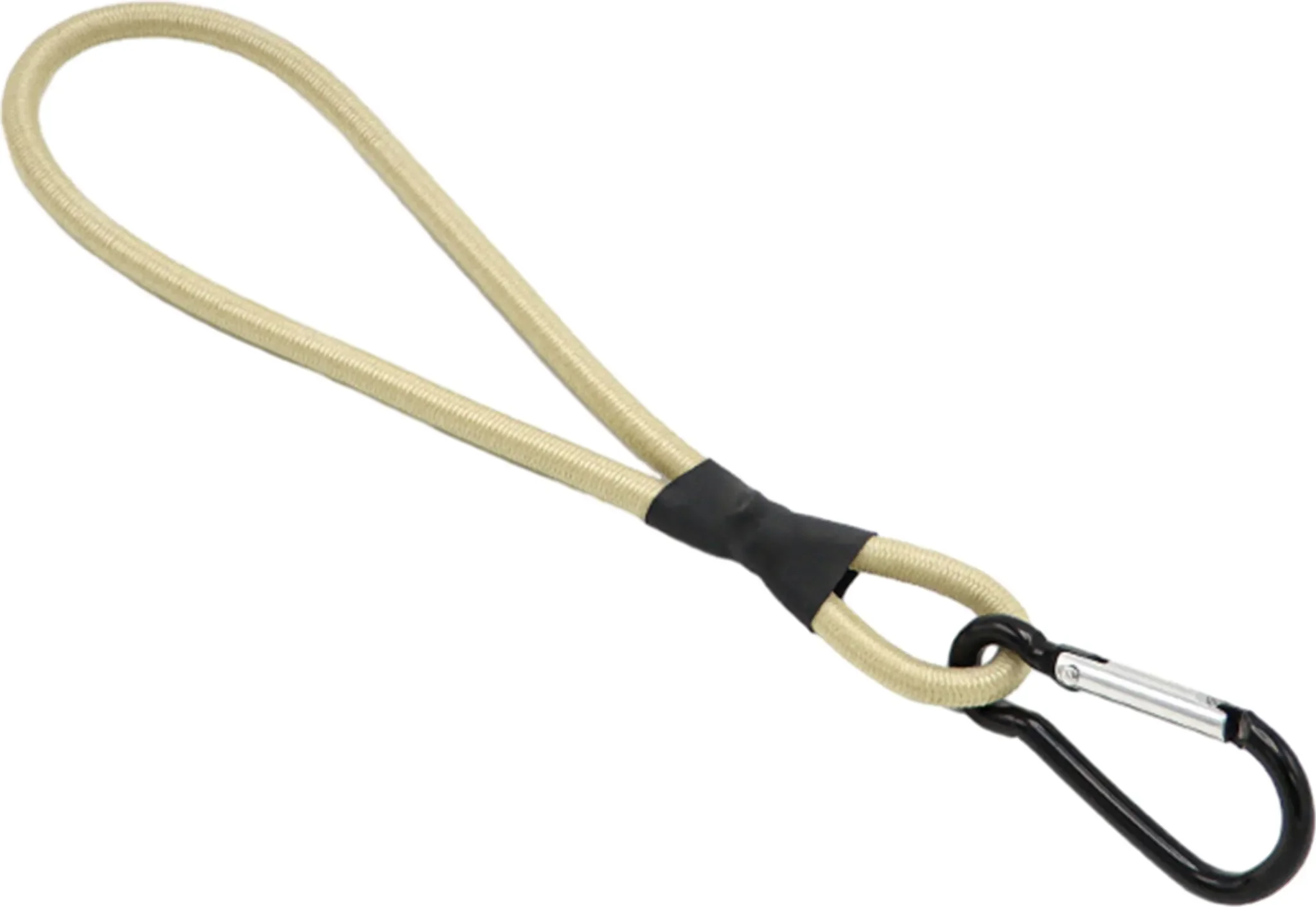 Elastisches Hochleistungsgurt-Seil mit Karabiner – Khaki