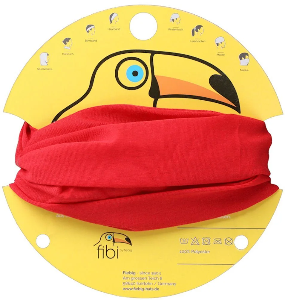 Fiebig Multifunktionstuch für Kinder – Zaubertuch / Loop, rot