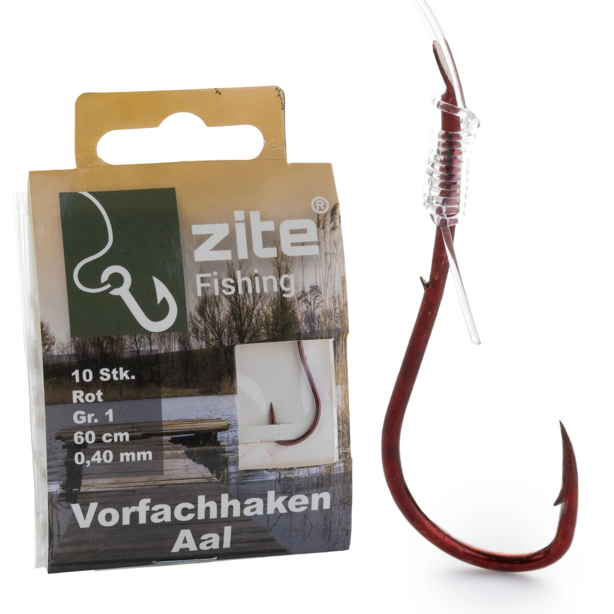 Aalhaken gebunden Größe 1 – 10 Vorfächer mit monofiler Schnur zum Aalangeln