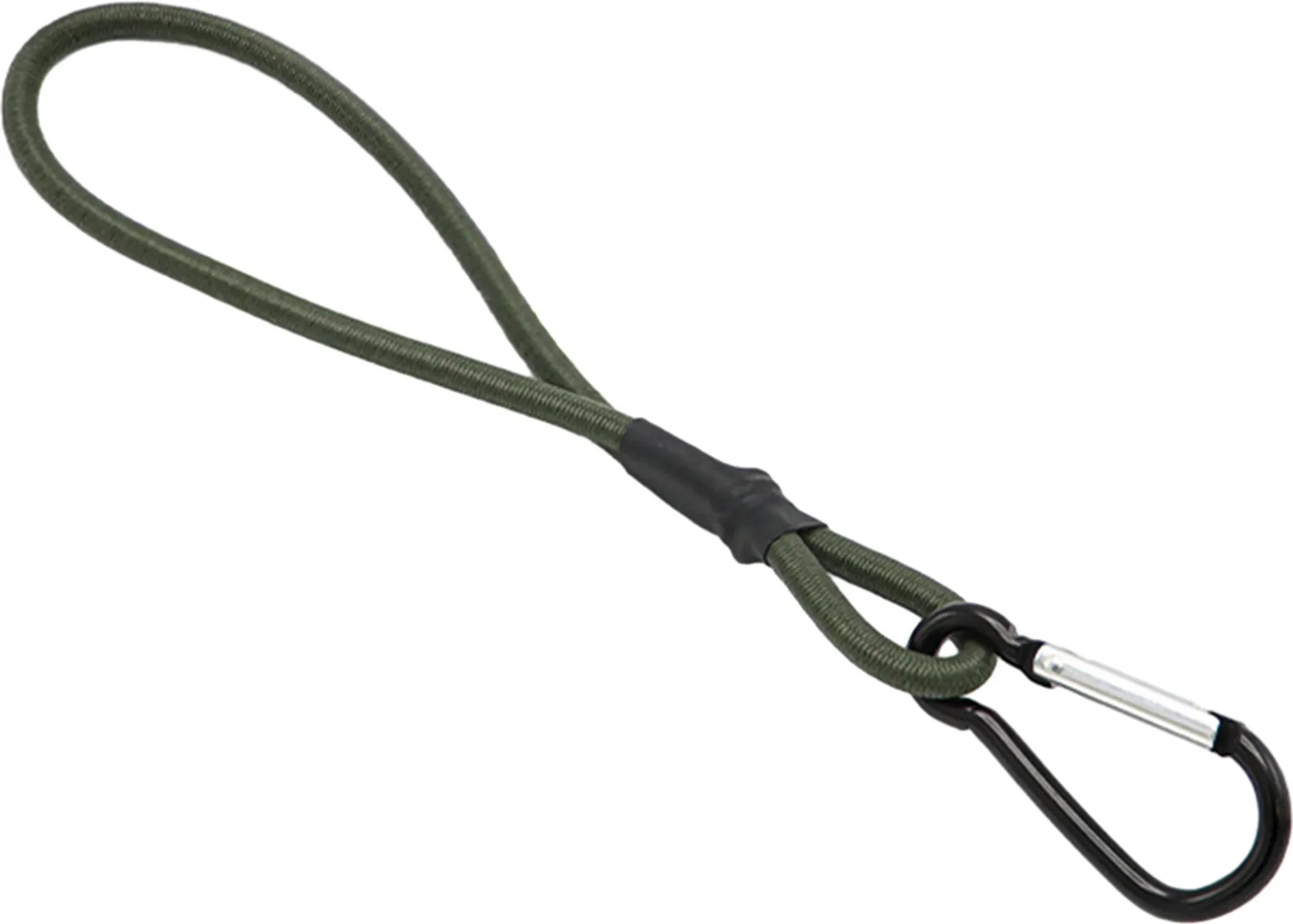 Elastisches Hochleistungsgurt-Seil mit Karabiner – Armeegrün