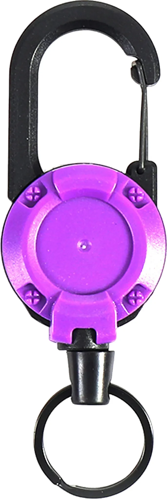 Einziehbarer Schlüsselbund-Karabiner – Lila, kompakt & outdoor-tauglich