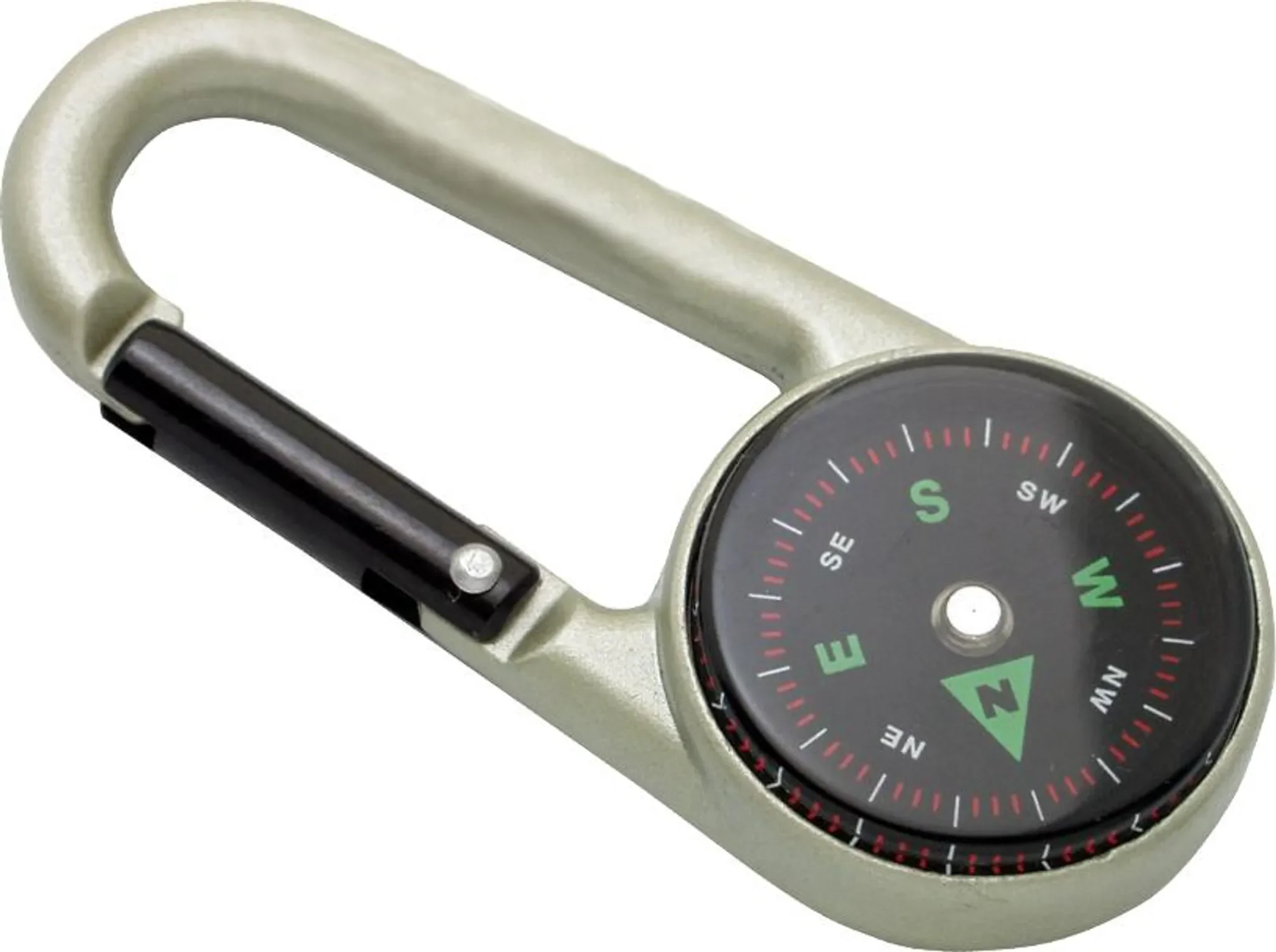 2-in-1 Kompass mit Karabiner – Überlebenskompass & Schlüsselanhänger für Outdoor & Militärkarten