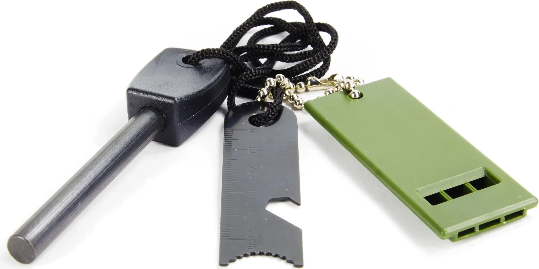 Feuerstarter mit Pfeife – Magnesium Feuerstahl Survival-Set