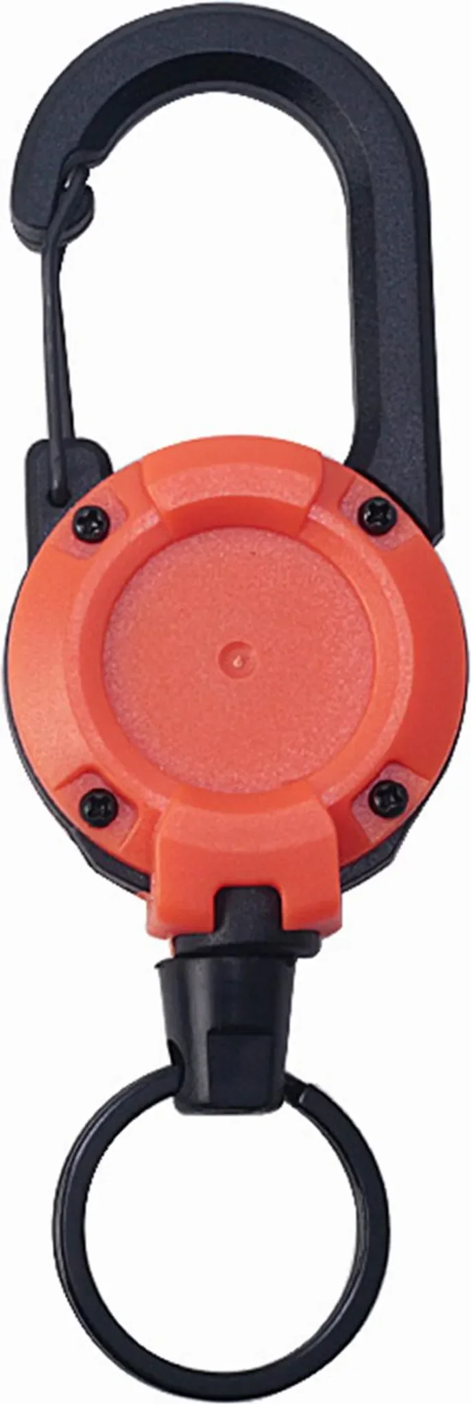 Einziehbarer Schlüsselanhänger mit Stahldrahtseil – Orange